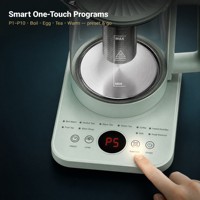 Bouilloire électrique en verre 800W 1.1-1.5L, multifonction 10-en-1, intelligente et numérique, avec infuseur en acier inoxydable, support pour cuire les œufs, idéale pour l'hôtellerie