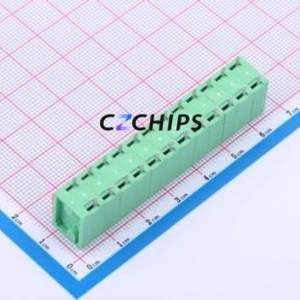 DB142V-5.08-12P-GN Spring Terminal Block Through hole Component (THT),P=5.08mm Connector 1x12P 5.08mm Green Through Hole - Product Image 2