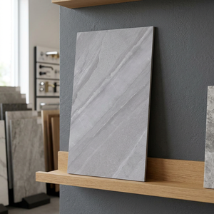 Azulejos de porcelana con aspecto de mármol gris claro exótico de 600x1200 mm, pulidos, blancos, para pisos y paredes, para proyectos. - Product Image 2