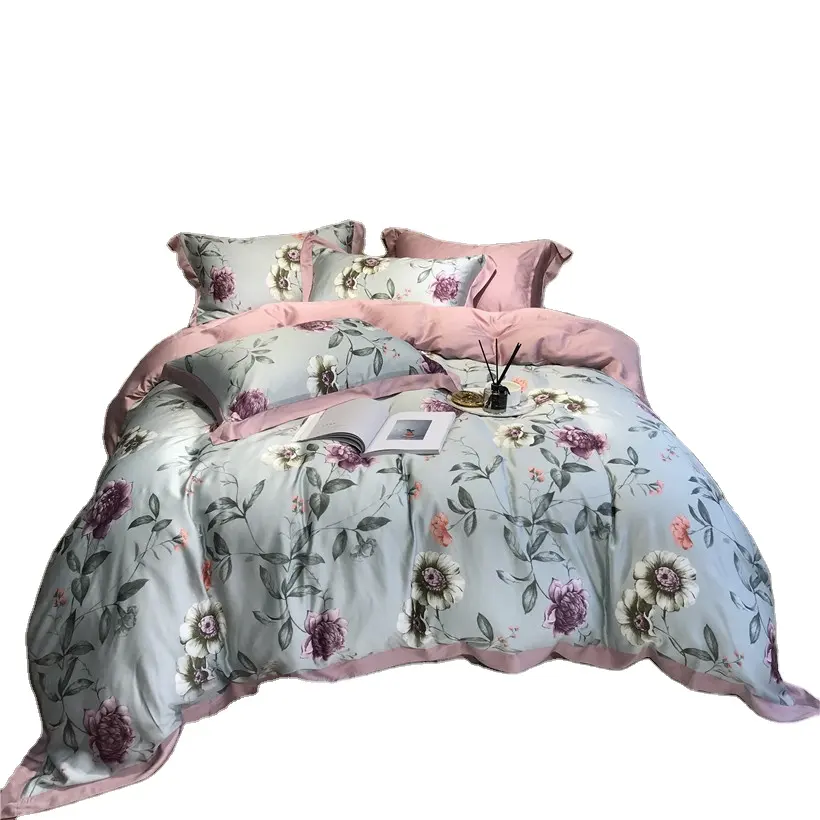 Silk Queen King Size Bedding Set Luxury Duvet Cover Bed Sheet Fitted Sheet Bedclothes dekbedovertrek