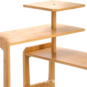 Estante de Cocina de Bambú de 3 Niveles, Estante Esquinero Multifuncional, Organizador de Encimera Tipo Soporte - Product Image 2
