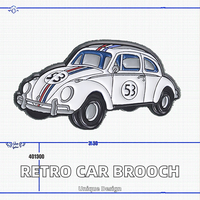 Broche en émail rétro sur le thème de l'album musical et de la voiture, motif dessin animé, nickel noir, moderne et amusante, pour revers, sac à dos, bijou, cadeau, vente en gros