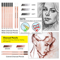 Ensemble de dessin au fusain en bois de qualité supérieure Xin Bowen, 22 pièces, non toxique, crayons à dessin à écriture fluide, ensemble d'art pour le croquis