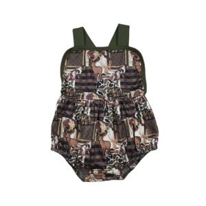 Mono de burbujas para bebé niña RTS Boutique, camuflaje de caza, 95% algodón, elastano, estampado, ropa casual para recién nacido, tela de estambre - Product Image 1