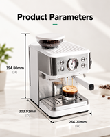 Machine à expresso avec moulin intégré et tête de brassage tout métal de 51 mm, dosage simple ou double tasse pour café à domicile