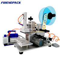 Machine d'étiquetage manuelle autocollante pour bouteilles plates carrées en verre/métal, PLC électrique, bon prix
