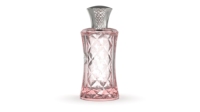 Flacon de parfum en verre facetté avec bouchon décoratif, emballage de parfum transparent rose ambre pour marque privée