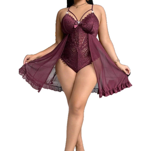 Abito Slip in Pizzo Floreale Trasparente, Lingerie Sexy per Donne, Elegante Camicia da Notte, Vestito OEM Personalizzato - Product Image 3