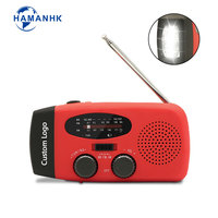 Radio à manivelle solaire d'urgence portable 2000mah avec chargeur de téléphone LED USB-Banques d'alimentation portables et station par WB/NOAA