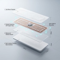 Etiqueta RFID Textil Flexible Micro Mini para Lavandería, 36x11mm, Chip U8, Etiqueta UHF Invisible Cosida, 200 Ciclos de Lavado para Toallas Pequeñas
