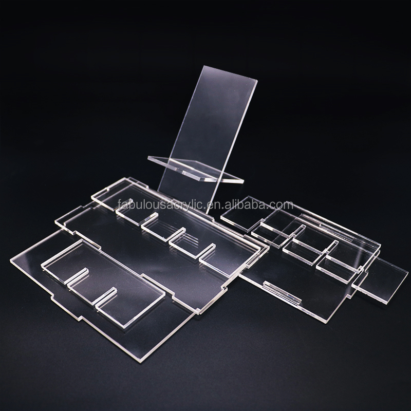 Taille personnalisée acrylique transparent extrudé cubes plexiglas feuille acrylique stand