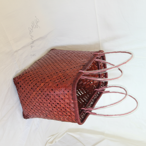 Eco-friendly Bamboo <b>Woven</b> <b>Basket</b> with Handle Multifunction Handicrafts for Bathroom From Vietnam - Product Image 1