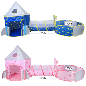 Tente tunnel de jeu pour enfants garçon fille étoile dinosaure, piscine à balles océan, jeu de <span class=keywords><strong>camping</strong></span> en plein air pour bébé, tente yurte pop-up avec aile - Product Image 1