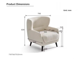 Fauteuil simple en tissu décontracté, options multicolores, fauteuil inclinable en fausse fourrure, fauteuil moderne de loisirs pour salon, chambre, balcon - Product Image 5