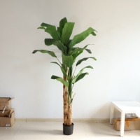 Décoration intérieure Offre Spéciale plante artificielle bananier grande feuille faux bananier en pot extérieur
