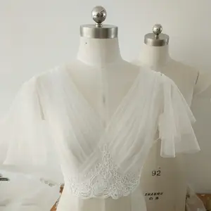 ब्राइडल बोलेरो सुरुचिपूर्ण आकर्षक Tulle जैकेट के साथ फीता Appliques शादी का सामान