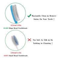 Grande brosse à dents en nylon rigide pour adultes, pour un nettoyage dentaire à domicile, vente en gros d'usine