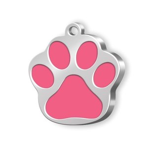 Pet <b>Tracker</b> Small Paw Pink Metal Tag <b>For</b> Dogs <b>Cats</b> - Product Image 1