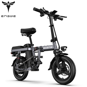 Bicicleta Eléctrica Urbana <span class=keywords><strong>Engwe</strong></span> <span class=keywords><strong>T14</strong></span> E Blanca de 250W y 14 Pulgadas, Mini Bicicleta Eléctrica para Adultos de 48V10A, 25KM/H, <span class=keywords><strong>T14</strong></span>, Bicicleta de Carretera y Todoterreno, Directo de Fábrica - Product Image 1