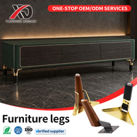 Pieds de meubles en bois massif XUDAN, hauteur personnalisable, en bois de caoutchouc et de frêne, pieds coniques pour canapé, lit, armoire et table basse