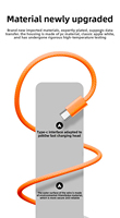 Câble de données tressé 60W Type C Nylon PD Câble de charge de couleur orange pour téléphone portable