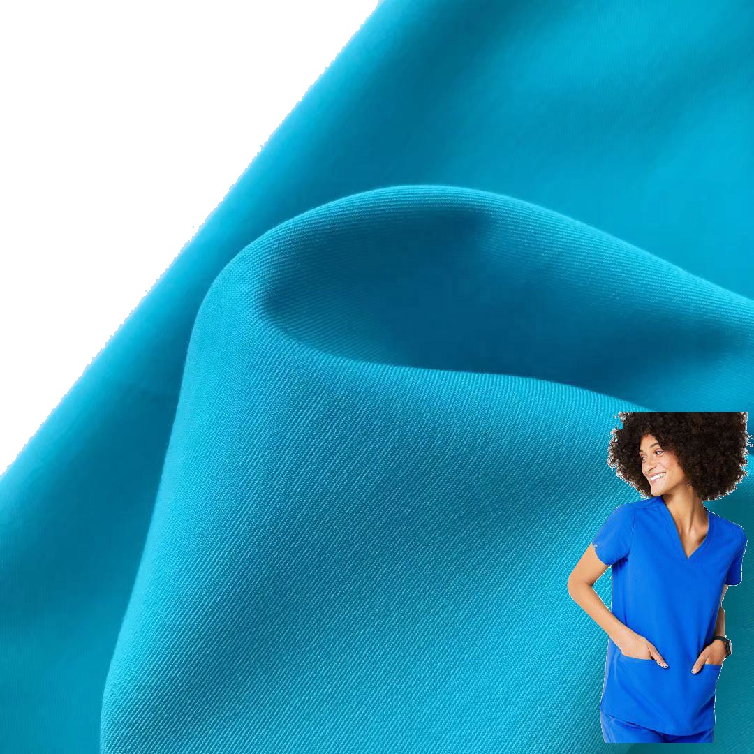 Tıbbi üniforma dimi Polyester suni ipek spandeks kumaş scrubs