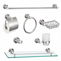 Ensemble d'accessoires de salle de bain modernes en aluminium spatial, kit de quincaillerie de salle de bain haut de gamme, ensemble mural pour la maison et l'hôtel