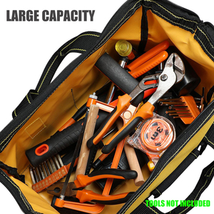 Waterproof OEM <b>Tool</b> <b>Bag</b> for Men Durable Bottom <b>Heavy</b> <b>Duty</b> Wide Mouth Adjustable Strap Zipper Closure 150 lb Capacity Electrician - Product Image 3