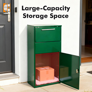 Boîte aux lettres autoportante moderne en acier inoxydable avec revêtement poudré, verrouillable, pour <span class=keywords><strong>colis</strong></span>, capacité 48L - Product Image 5