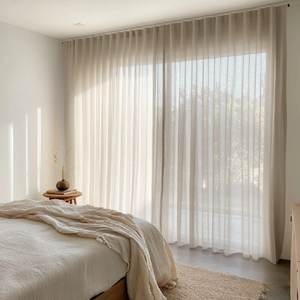Vente en gros de voilages en tissu de voile uni de haute qualité en tulle <span class=keywords><strong>blanc</strong></span> pour le salon, la chambre, la fenêtre de l'hôtel - Product Image 1