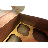 Boîte d'emballage en papier Kraft avec fenêtre en plastique, rectangulaire, pour Biscuits, gâteaux, cupcakes, 6 trous, 1, 2, 4 ou 6 pièces