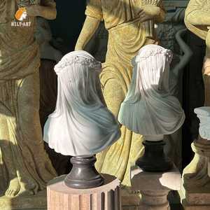 Busto de Mujer Tallado a Mano <span class=keywords><strong>en</strong></span> Mármol Blanco MILY <span class=keywords><strong>con</strong></span> <span class=keywords><strong>Velo</strong></span> para Decoración - Product Image 6