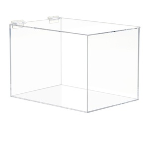 Tùy chỉnh kích thước rõ ràng Acrylic Hộp hiển thị với bản lề Nắp Acrylic xi lanh Rack hiển thị với bản lề nắp cho sự đóng góp - Product Image 4