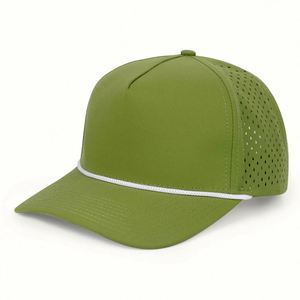 Casquette de baseball perforée avec logo personnalisé en polyester 100 %, découpe laser, avec corde, imperméable, pour le sport, vente en gros - Product Image 3