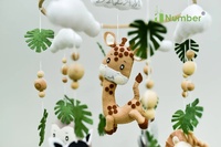 Produits pour bébé Vente en gros Boho Coran Feutre Safari Animaux de la forêt Jouets suspendus Mobiles pour berceau de chambre d'enfant Mobiles pour bébé faits à la main