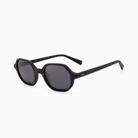 Lunettes de soleil intemporelles, monture en acétate, fabriquées à la main, noir brillant, UV400, unisexe, marque personnalisée, étiquette privée, faible MOQ, vente en gros