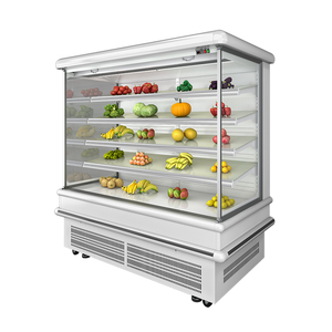 Supermercado Tienda de comestibles <span class=keywords><strong>No</strong></span> <span class=keywords><strong>Frost</strong></span> Comercial Vegetal Frutas Display Refrigerador Bebida Enfriador abierto para la venta - Product Image 4