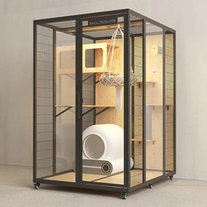 Fabricant chinois de villas de luxe pour animaux de compagnie, meubles en verre trempé, villa premium en bois de haute qualité pour chats - Product Image 4