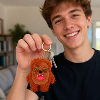 Porte-clés en peluche mignon et écologique – Breloque animale en peluche douce, mini pendentif moelleux visage endormi pour sac à dos, sac à main, clés