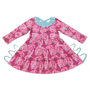 蓝色粉色碎花腰带短袖连衣裙儿童服装精品儿童连衣裙女童图图连衣裙儿童服装婴儿