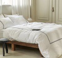 Parure de lit de luxe drap de lit literie pour hôtels grossiste 100% coton Queen Size parure de lit blanche personnalisée