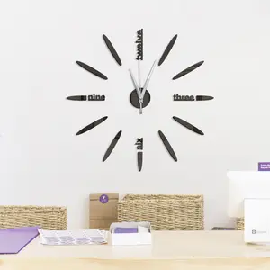Self adhesive environmental material 3d acrylic clock mioor wall decor stickers for kid room large size