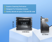 Lector de Códigos QR Fijo Rakinda, Módulo Escáner CMOS de Escaneo Automático 1D 2D, Escáner de Códigos de Barras Integrado USB en Stock