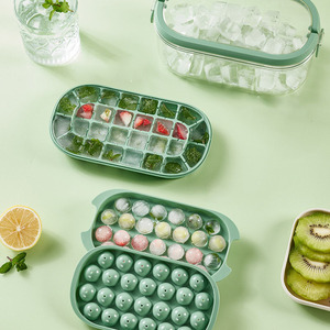 HYRI 2024 Popular Ice Cube Silicona <span class=keywords><strong>Forma</strong></span> clásica a rayas 54 Cavidad Bola redonda Fácil liberación Caja de almacenamiento de hielo - Product Image 2