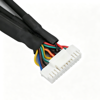 Kabel Harness Multi-branch Kustom dengan Beberapa Konektor Plastik Putih, Rakitan Kabel Berlapis Hitam untuk Peralatan Otomasi