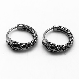 Pendientes de aro de acero de titanio con diseño de serpiente yunnique, diseño animal unisex, otoño 2024 GZYE-EC1080 - Product Image 5