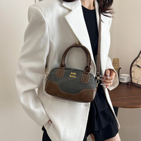 YY0094 Nouveaux sacs à bandoulière pour femmes en cuir PU et toile avec doublure en polyester, design durable