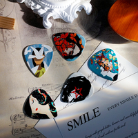 6 plectres de guitare en celluloïd colorés, plectres personnalisés pour guitares acoustiques et électriques, coffret cadeau