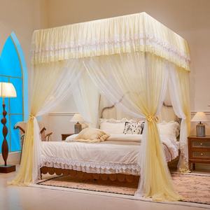 มุ้งกันยุงพับสามประตูสไตล์เจ้าหญิงและมุ้งมีลูกไม้ปักลายหลังคาสำหรับกลางแจ้งบ้านใช้ในฤดูร้อน - Product Image 4