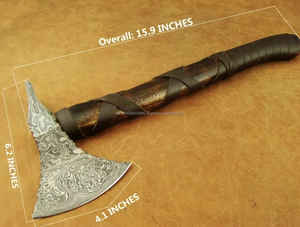 Ejes de acero de Damasco de alta calidad de MS-Factory Uso multiusos con mango de madera de diferentes colores Diseño popular Logotipo OEM personalizado - Product Image 6